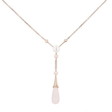 Collana Cartier Monica Bellucci in oro rosa, quarzo e diamanti