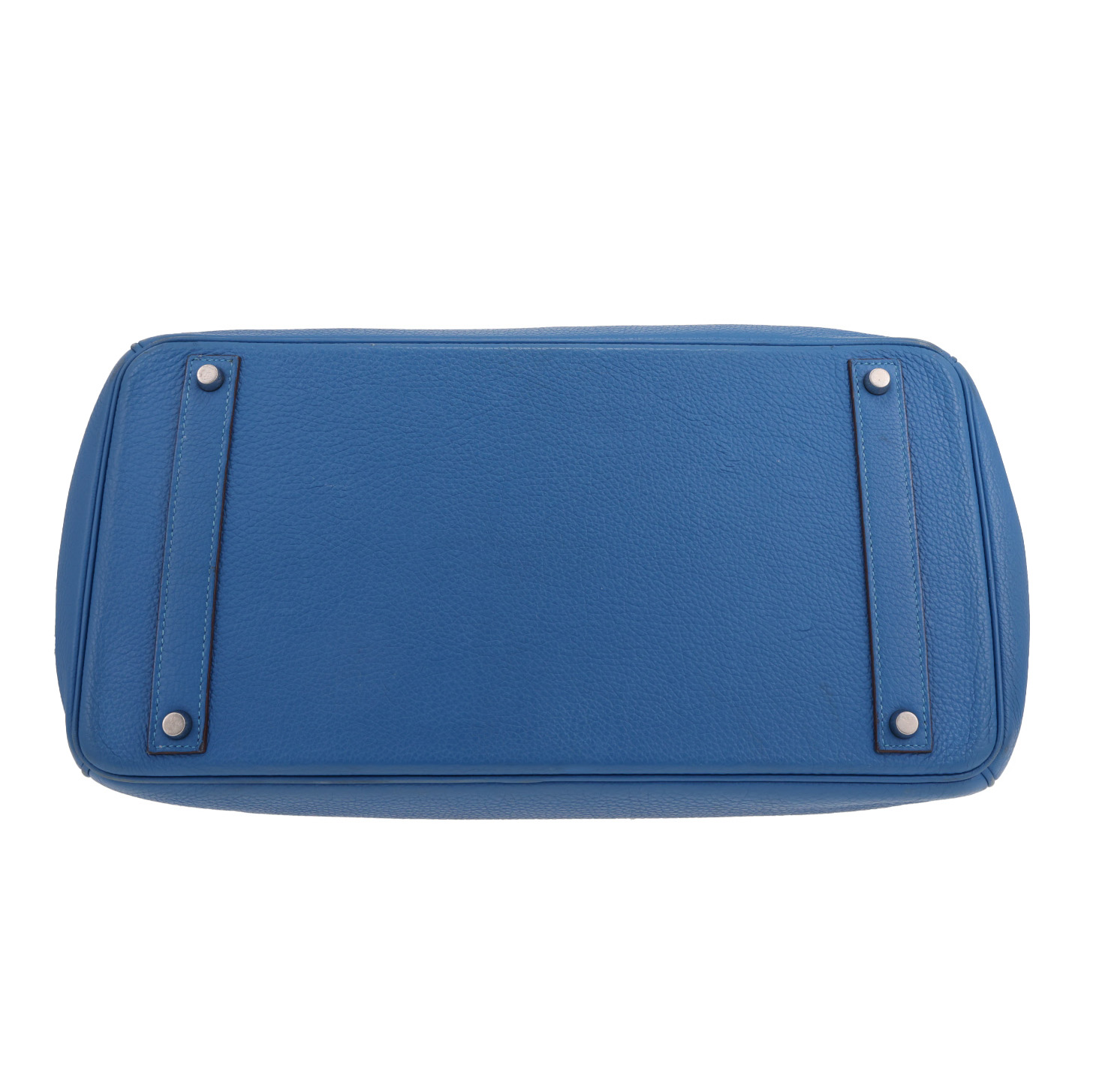 Bolso de mano Hermès  Birkin 40 cm en cuero togo azul Mykonos - Detail D1