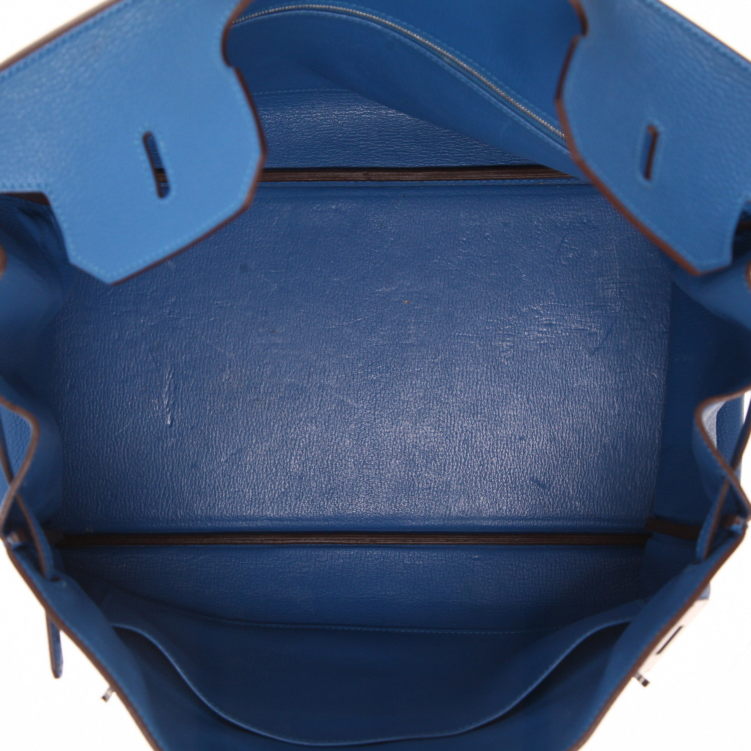 Sac à main Hermès  Birkin 40 cm en cuir togo bleu Mykonos - Detail D3