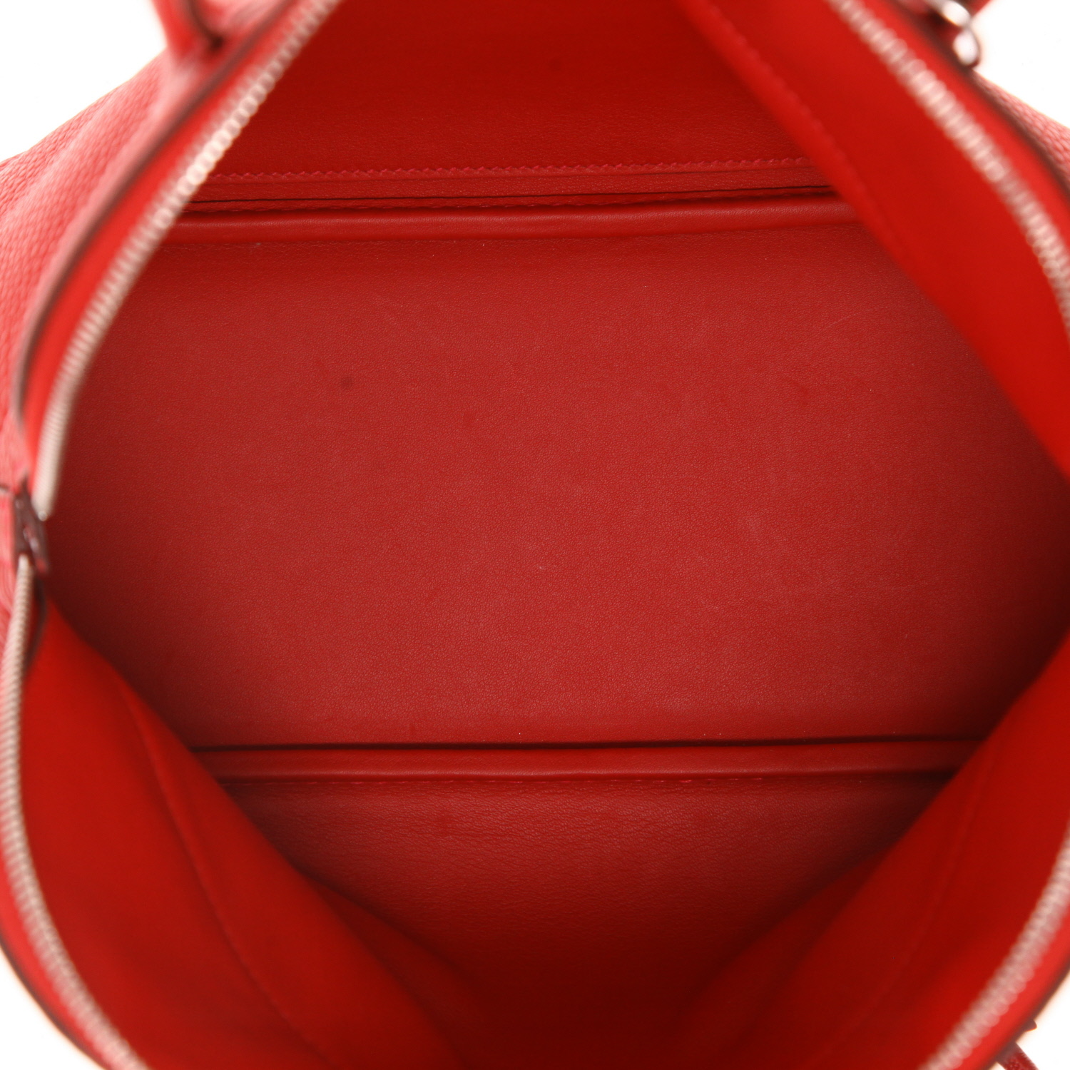 Bolso de mano Hermès  Bolide en cuero togo rojo - Detail D3