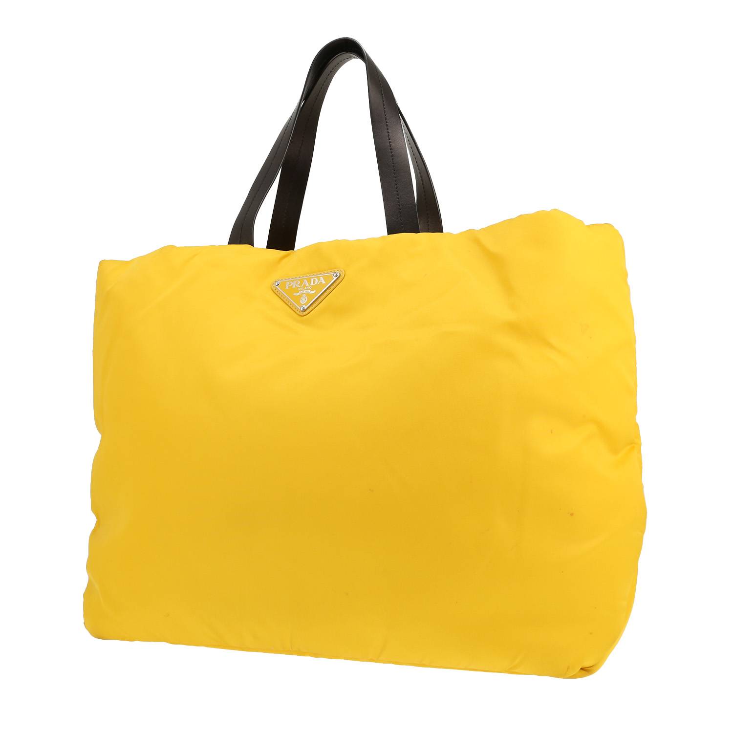 Sac cabas Prada en toile jaune
