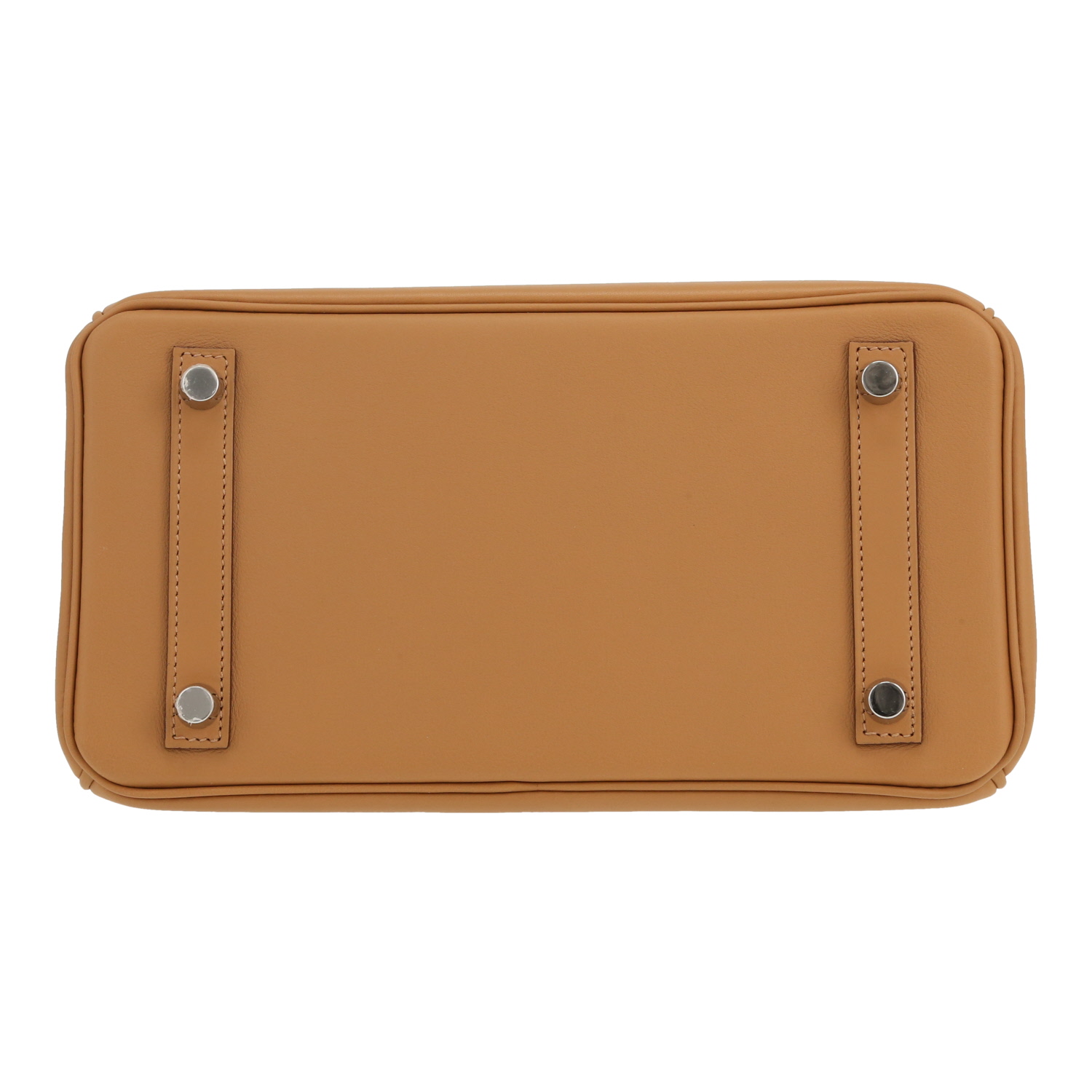 Bolso de mano Hermès  Birkin 25 cm In and Out en cuero swift Biscuit - Detail D1