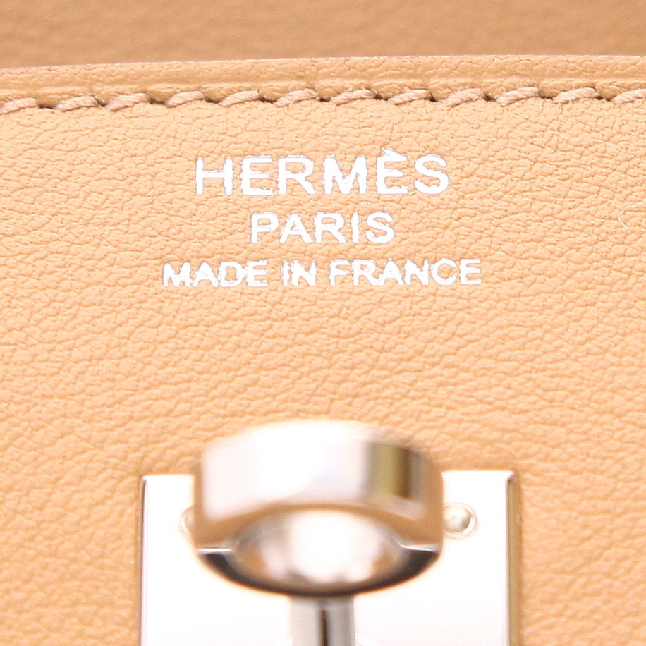 Borsa Hermès  Birkin 25 cm In and Out in pelle Swift Biscuit - Detail D2