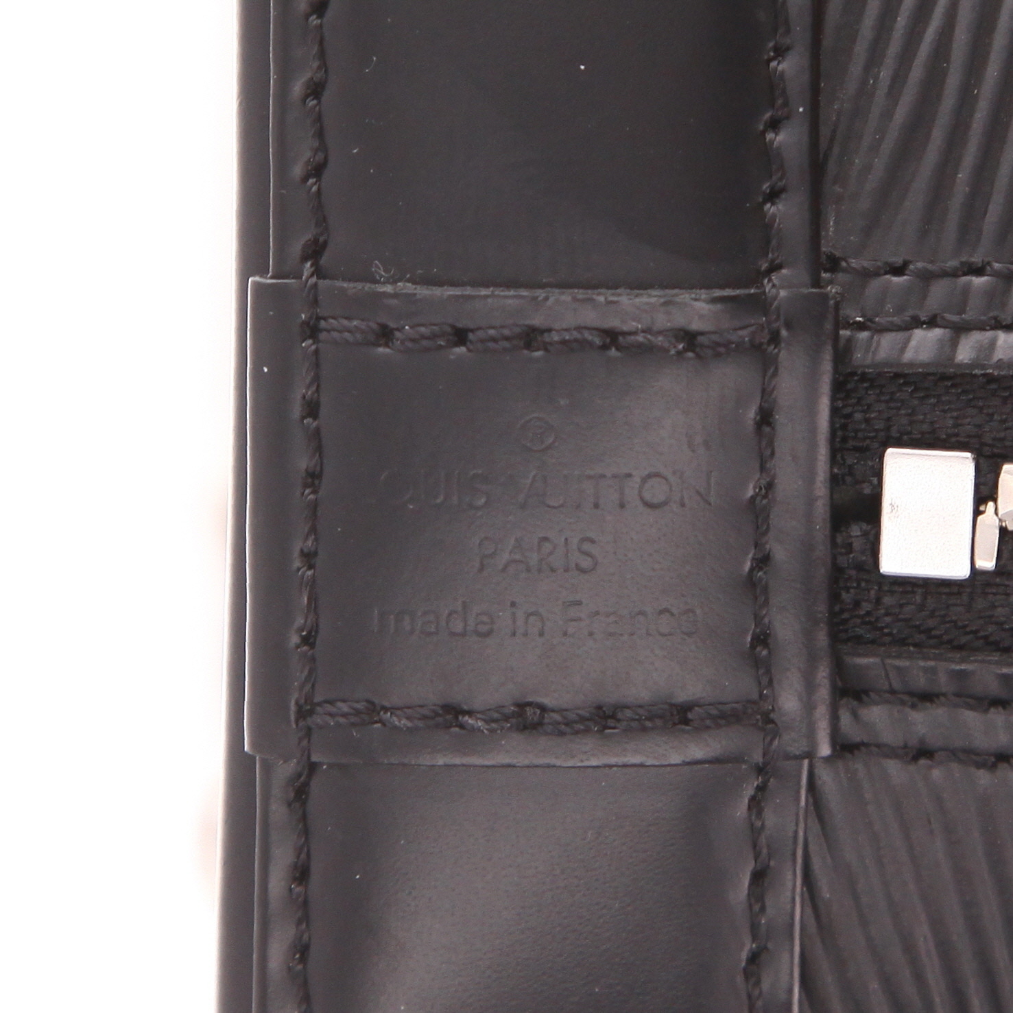 Sac bandoulière Louis Vuitton  Alma BB en cuir épi noir - Detail D2