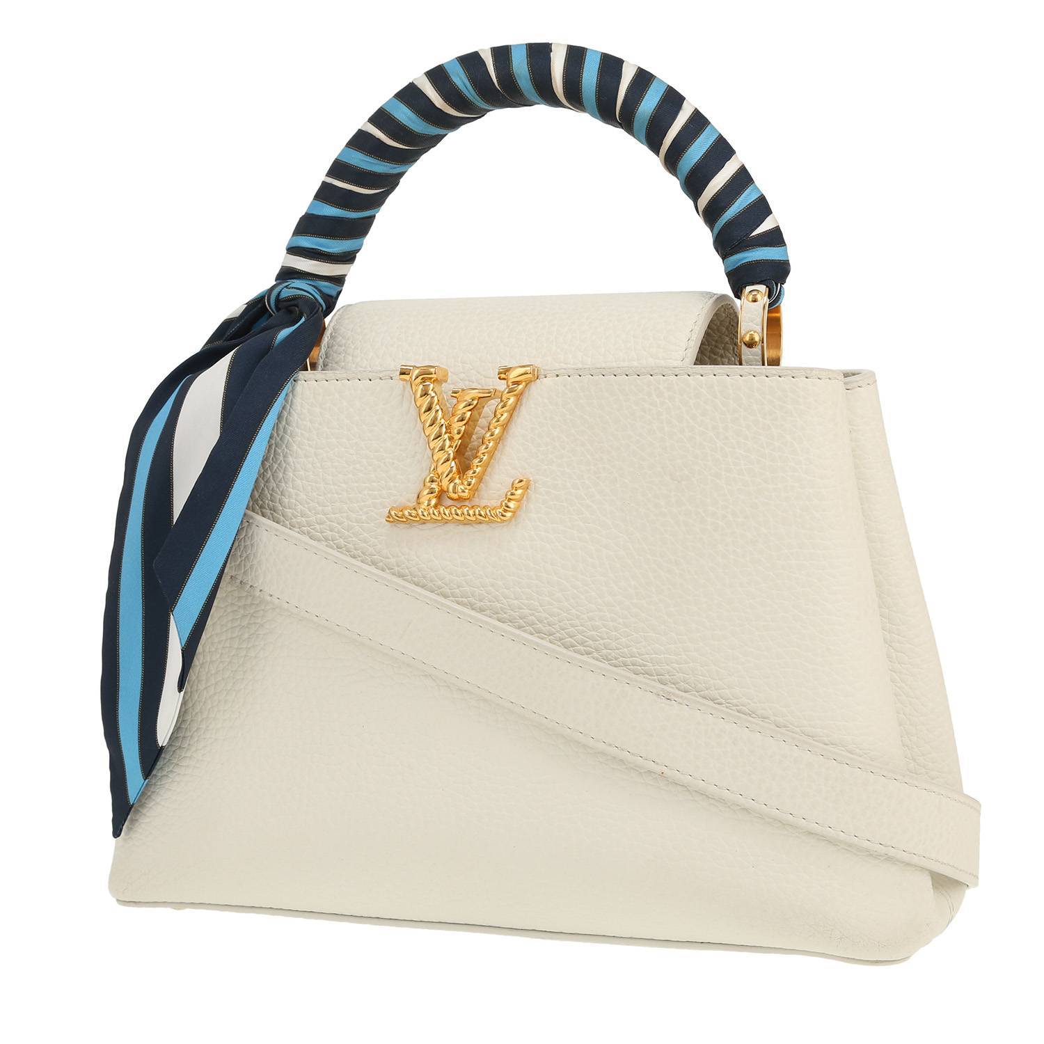 Sac Louis Vuitton Capucines Taurillon Clémence Blanc Occasion