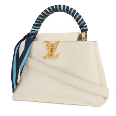 Louis Vuitton  Capucines handbag  in white leather taurillon clémence