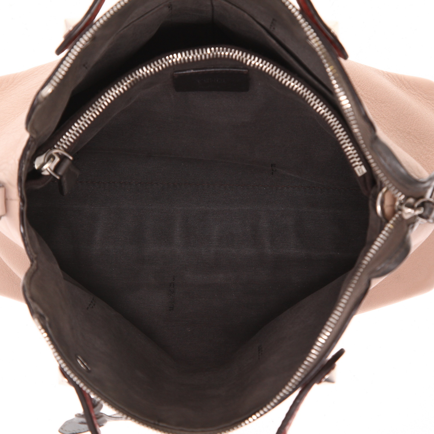 Bolso de mano Fendi  By the way en cuero rosa color frambuesa y gris - Detail D3