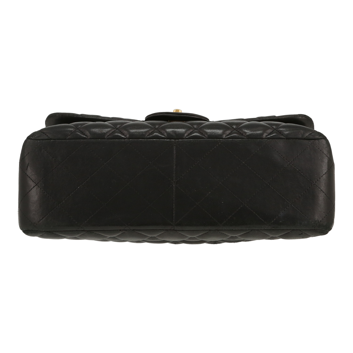Chanel  Timeless Jumbo shoulder bag  in black quilted leather - Detail D1