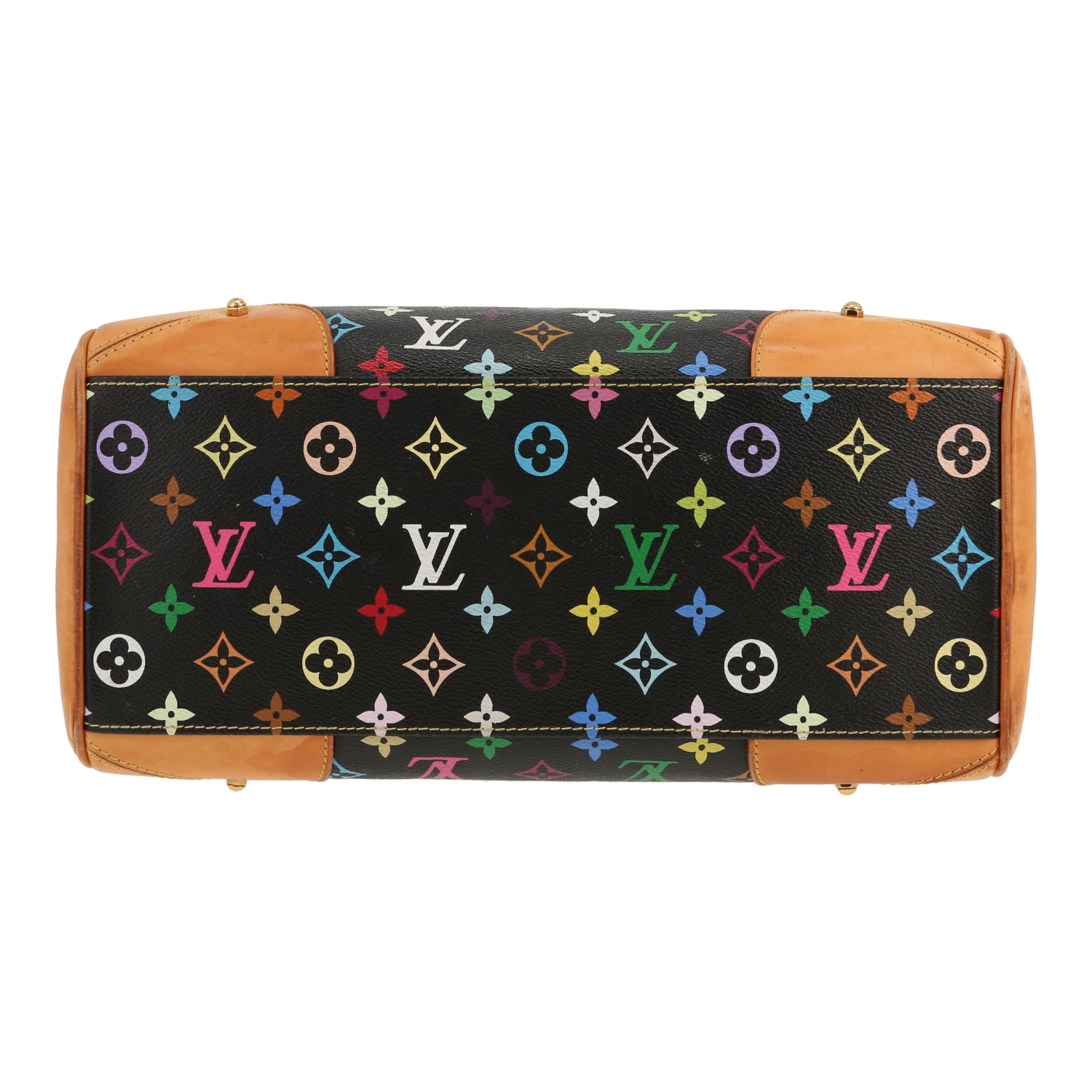 Borsa Louis Vuitton  Claudia in tela monogram multicolore e nera e pelle naturale - Detail D1