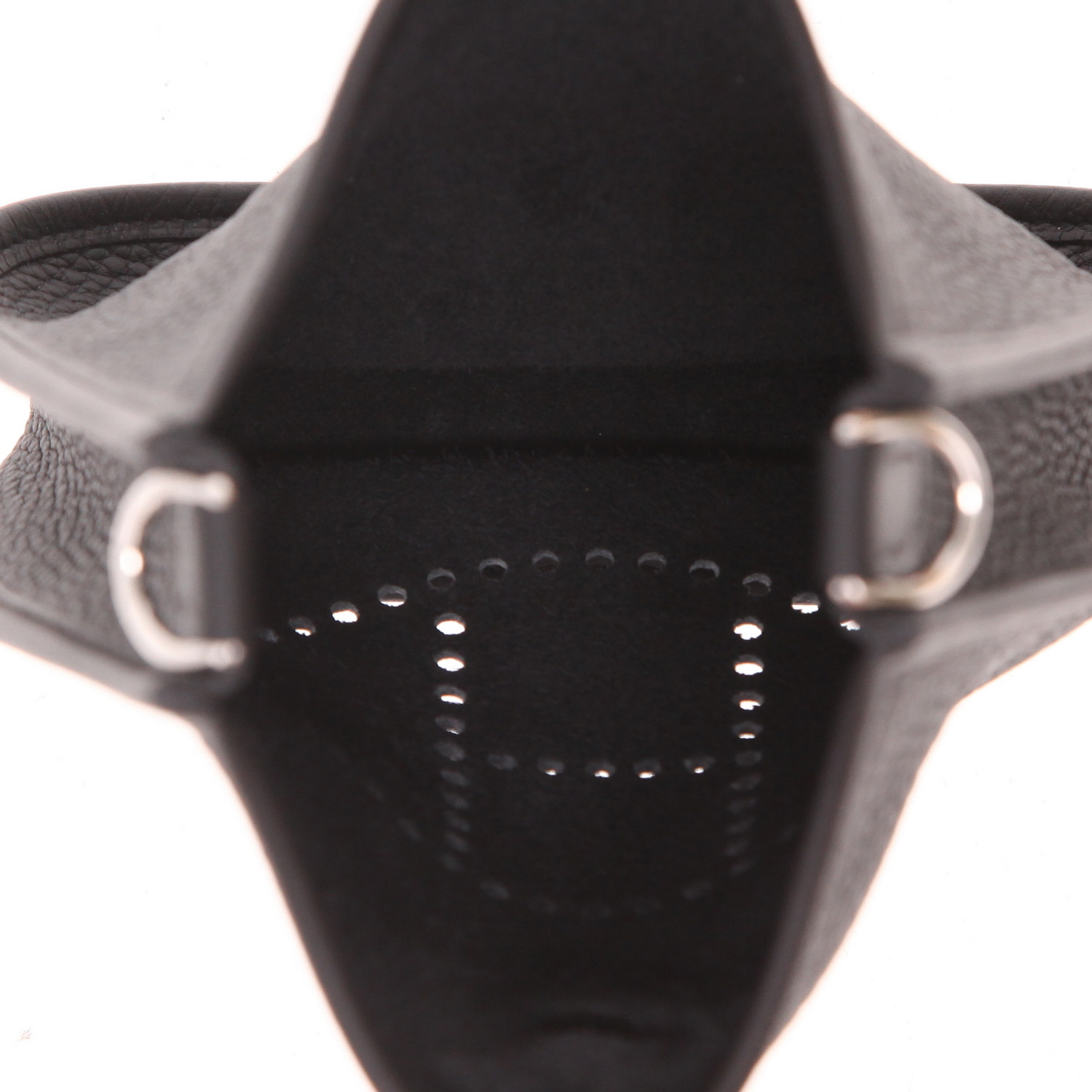 Hermès  Mini Evelyne mini  shoulder bag  in black togo leather - Detail D3