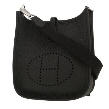 Borsa a tracolla Hermès  Mini Evelyne mini  in pelle togo nera