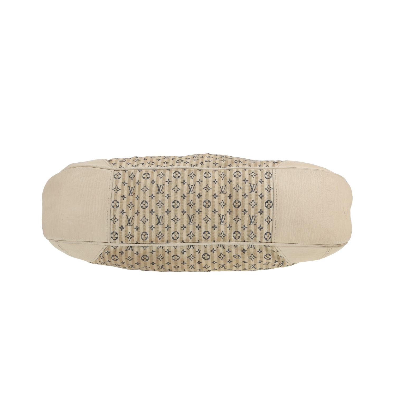 Louis Vuitton  Mini lin Croisette handbag  in ecru monogram canvas  and white leather - Detail D1