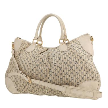 Bolso de mano Louis Vuitton  Mini lin Croisette en lona Monogram cruda y cuero blanco