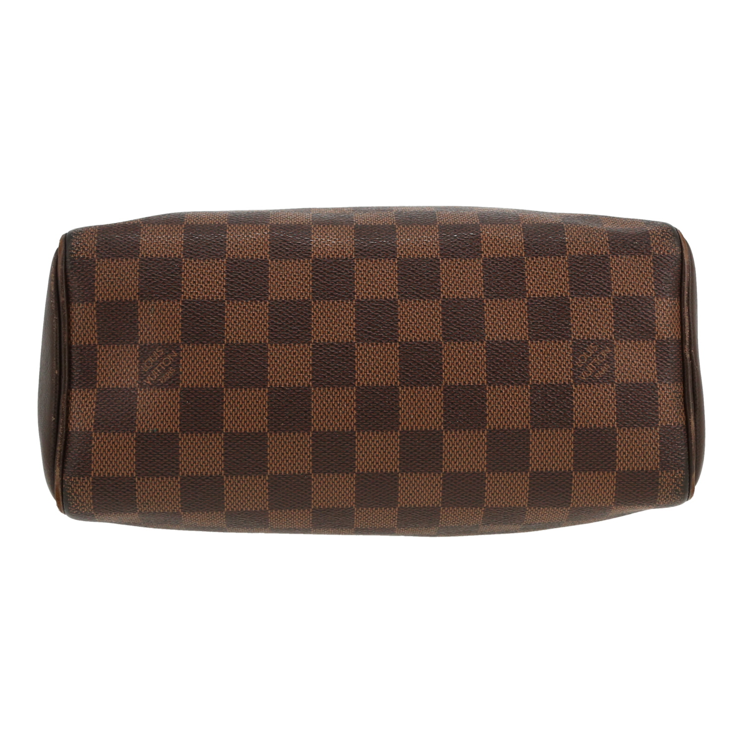 Bolso de mano Louis Vuitton  Brera en lona a cuadros ébano y cuero marrón - Detail D1