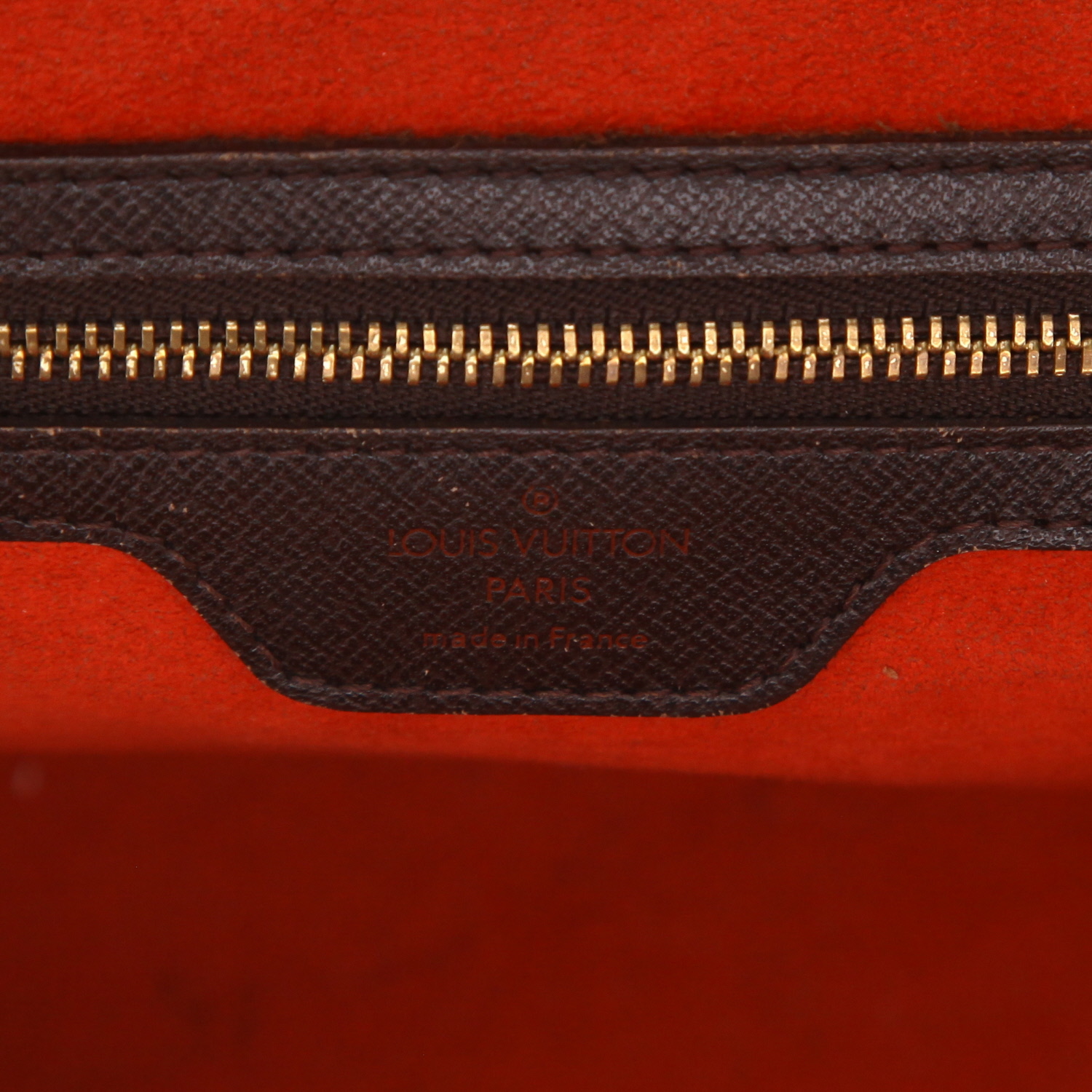 Louis Vuitton  Brera handbag  in ebene damier canvas  and brown leather - Detail D2