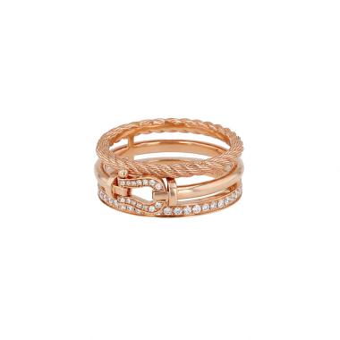 Anello Fred Force 10 Rise in oro rosa e diamanti