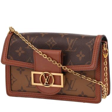 Louis Vuitton shoulder bag  with Dauphine chain wallet in two-tone brown Monogram canvas and brown leather