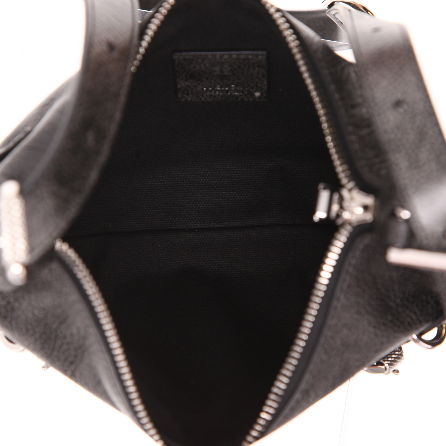 Sac bandoulière Givenchy  Voyou petit modèle  en cuir vieilli gris - Detail D3