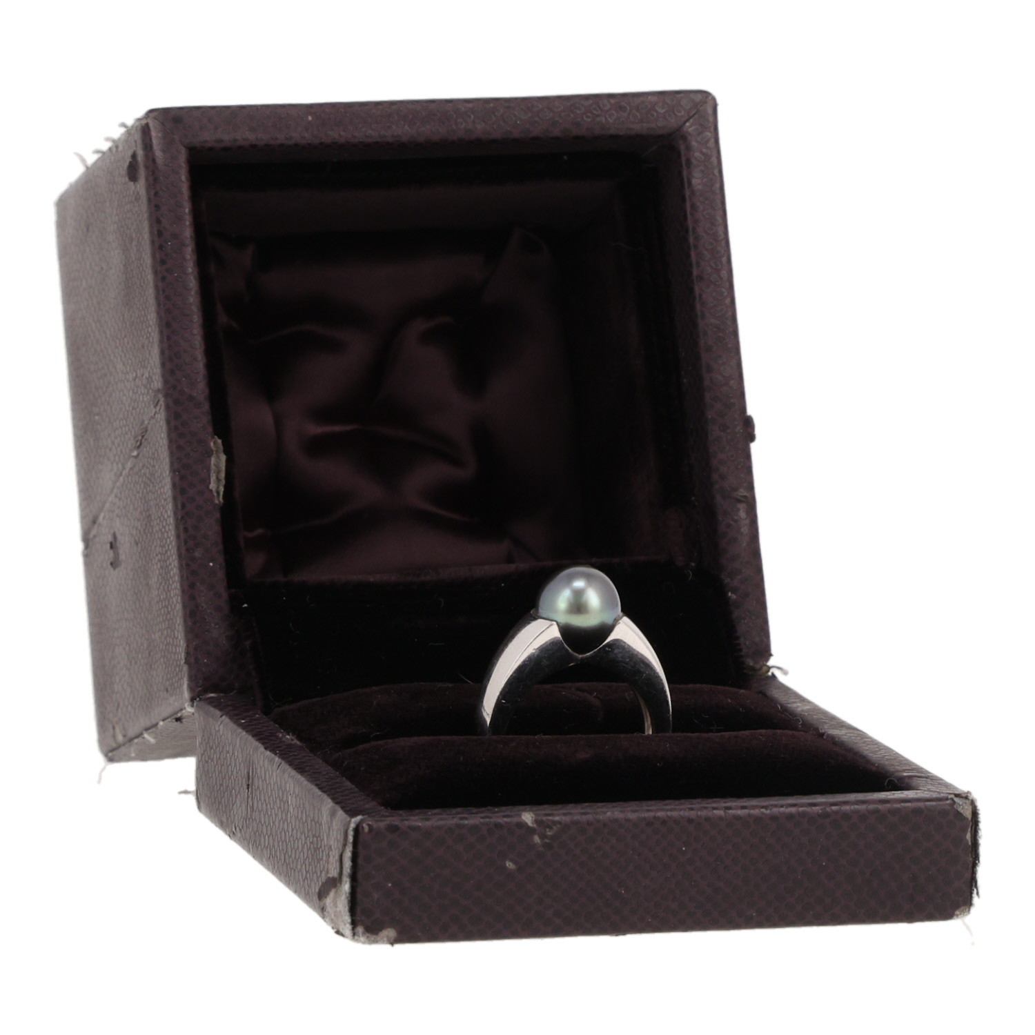 Bague Boucheron  en or blanc et perle de culture - Detail D2