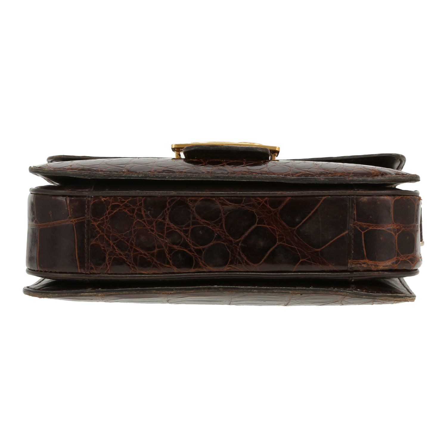 Celine  Horse Carriage handbag  in brown crocodile - Detail D1