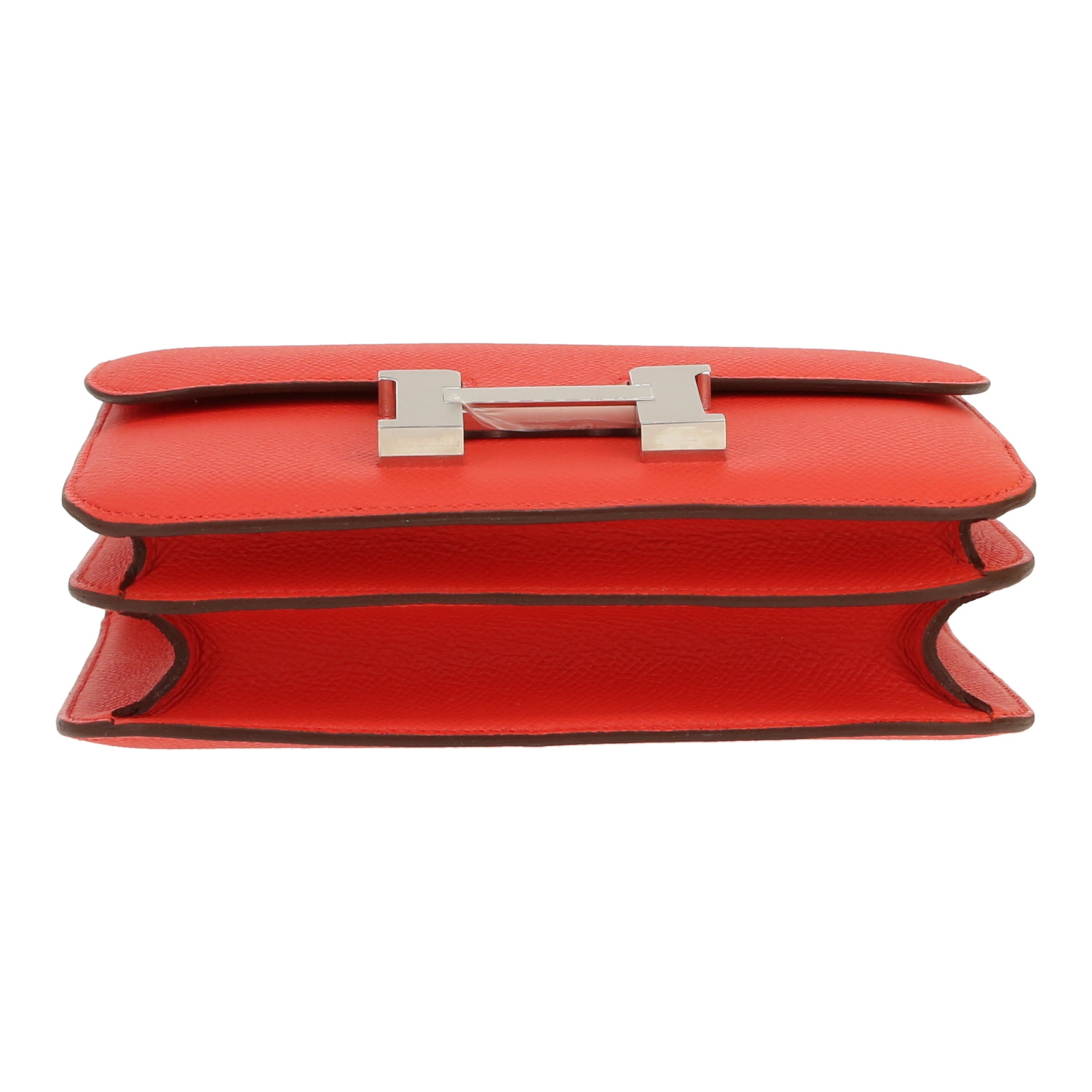 Sac à main Hermès  Constance 18 cm en cuir epsom rouge - Detail D1