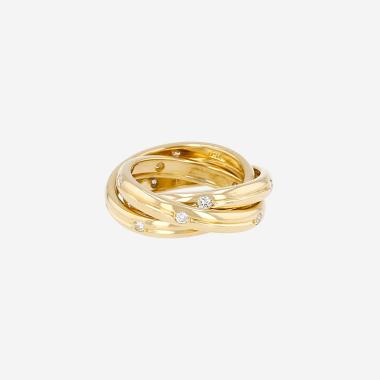 Bague Cartier Trinity Constellation en or jaune et diamants