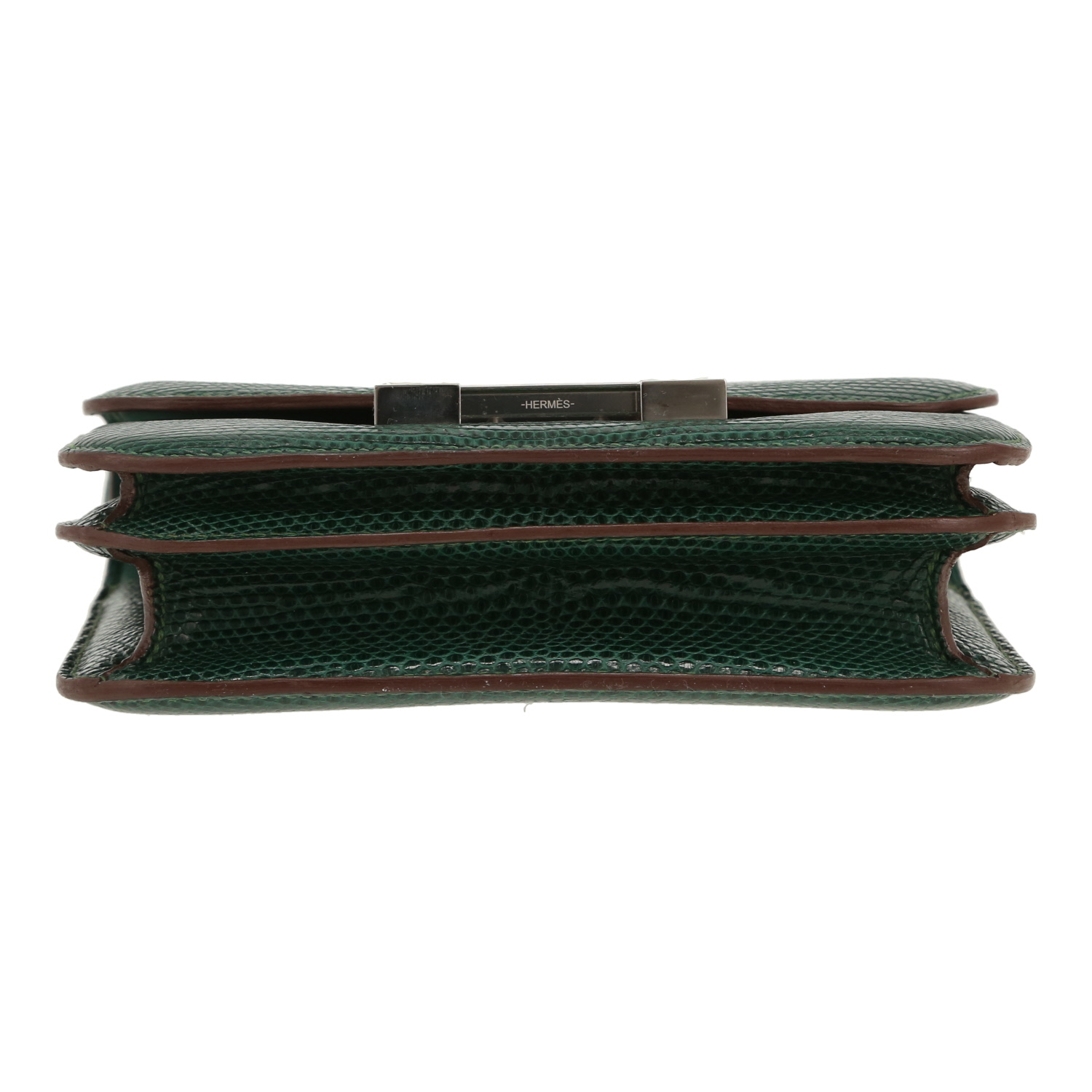 Hermès  Constance handbag  in green lizzard - Detail D1