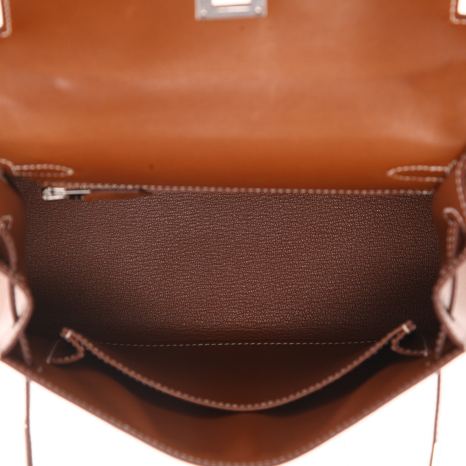 Borsa Hermès  Kelly 25 cm in pelle Barenia terra di Siena bruciata - Detail D3