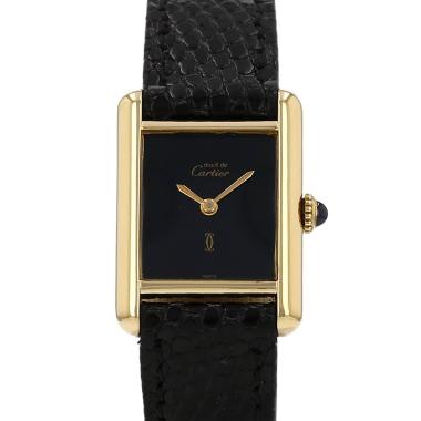 Reloj Cartier Tank Must de plata dorada Circa 1990