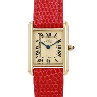 Reloj Cartier Tank Must de plata dorada Ref: Cartier - 366001  Circa 1990