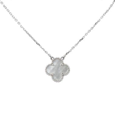 Collar Van Cleef & Arpels Vintage Alhambra de oro blanco y nácar