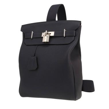 Bolso bandolera Hermès  HAC à Dos en cuero togo azul marino