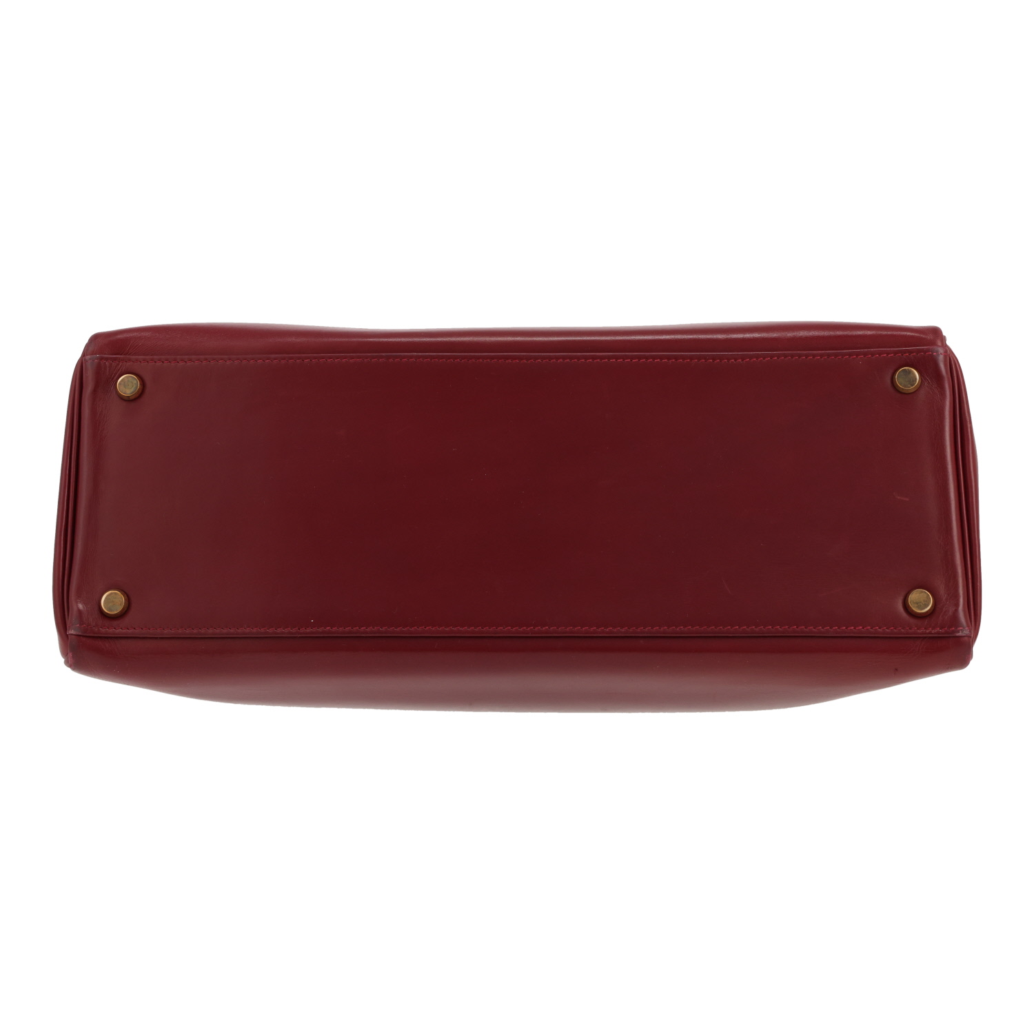 Hermès  Kelly 35 cm handbag  in red H box leather - Detail D1