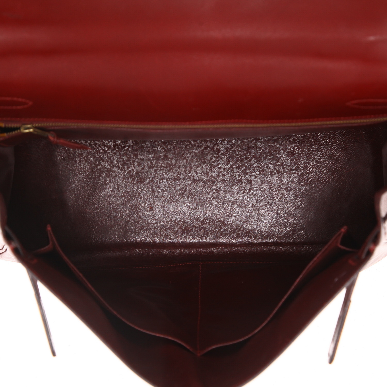 Borsa Hermès  Kelly 35 cm in pelle box rosso H - Detail D3