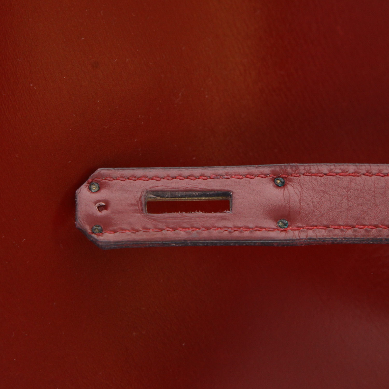 Borsa Hermès  Kelly 35 cm in pelle box rosso H - Detail D4