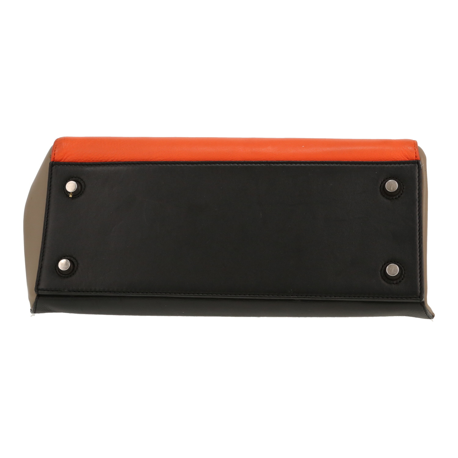 Borsa Celine  Edge in pelle arancione nera e color talpa - Detail D1