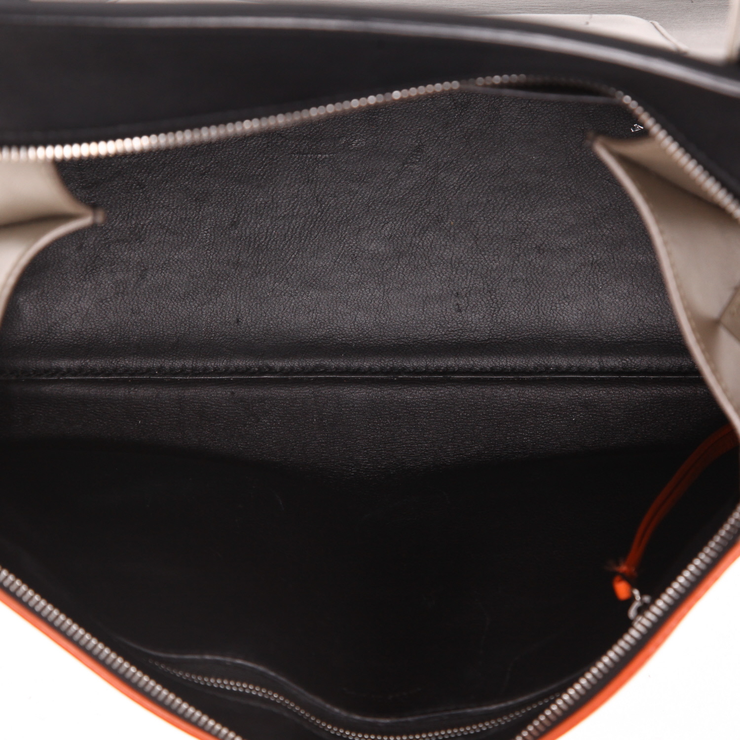 Borsa Celine  Edge in pelle arancione nera e color talpa - Detail D3