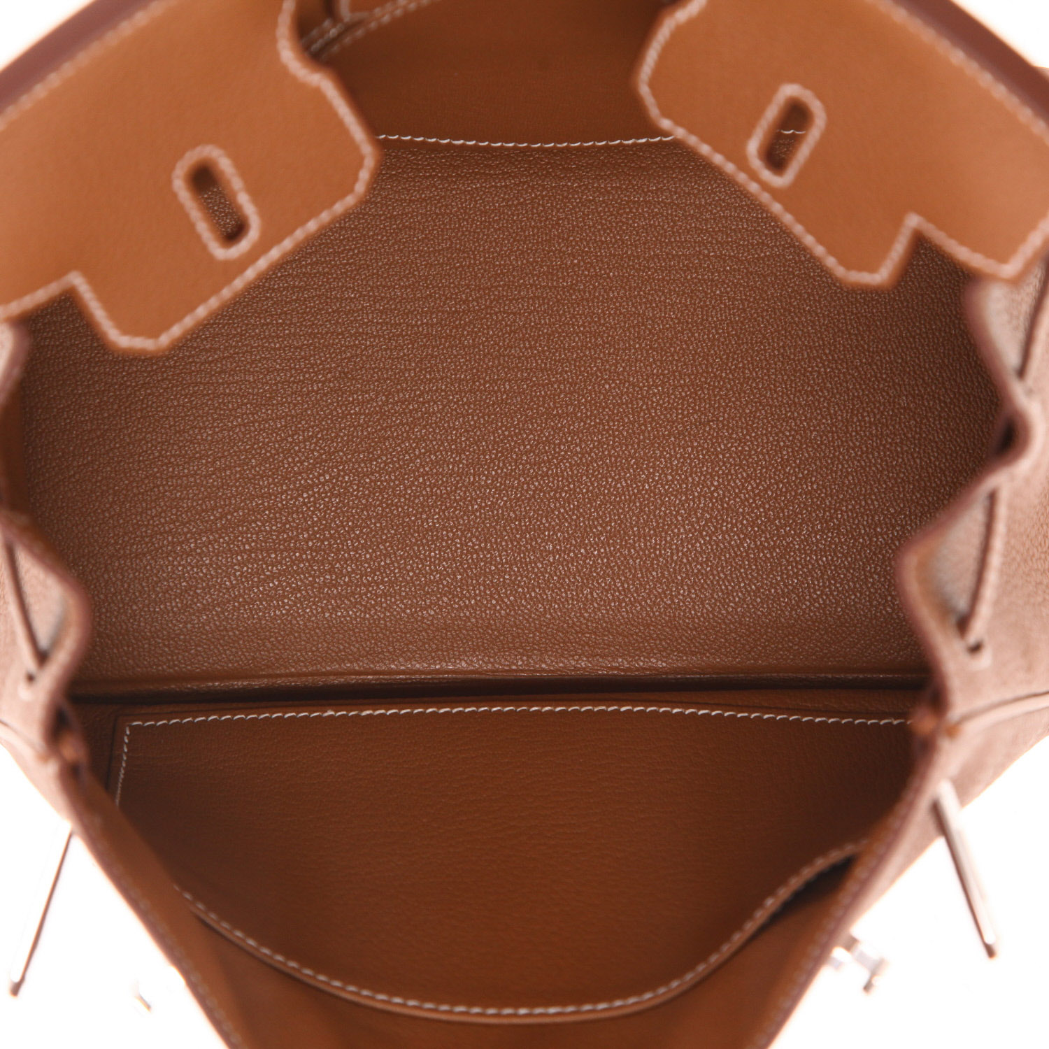 Bolso de mano Hermès  Birkin 25 cm en cuero togo color oro - Detail D3