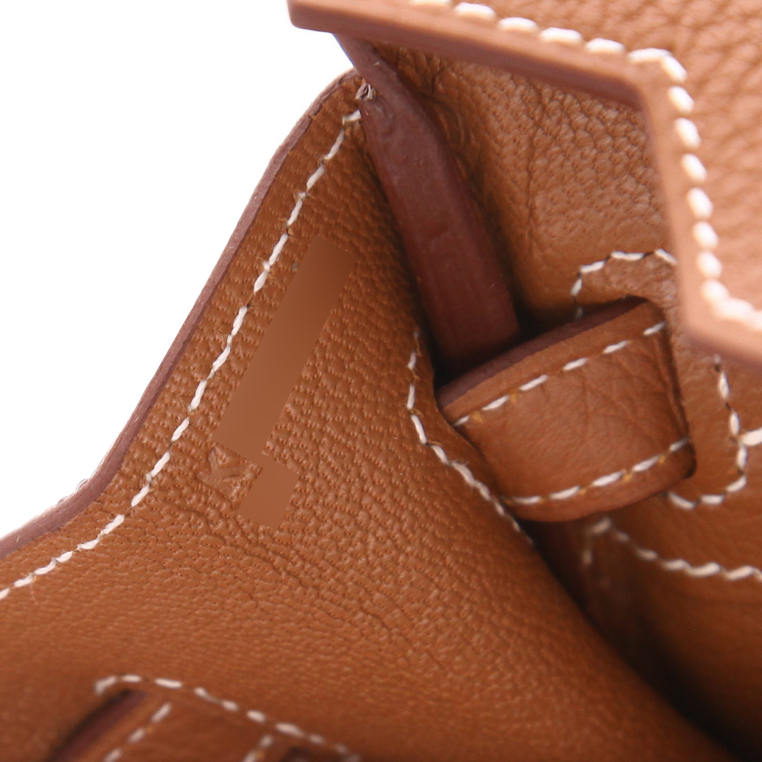 Hermès  Birkin 25 cm handbag  in gold togo leather - Detail D4