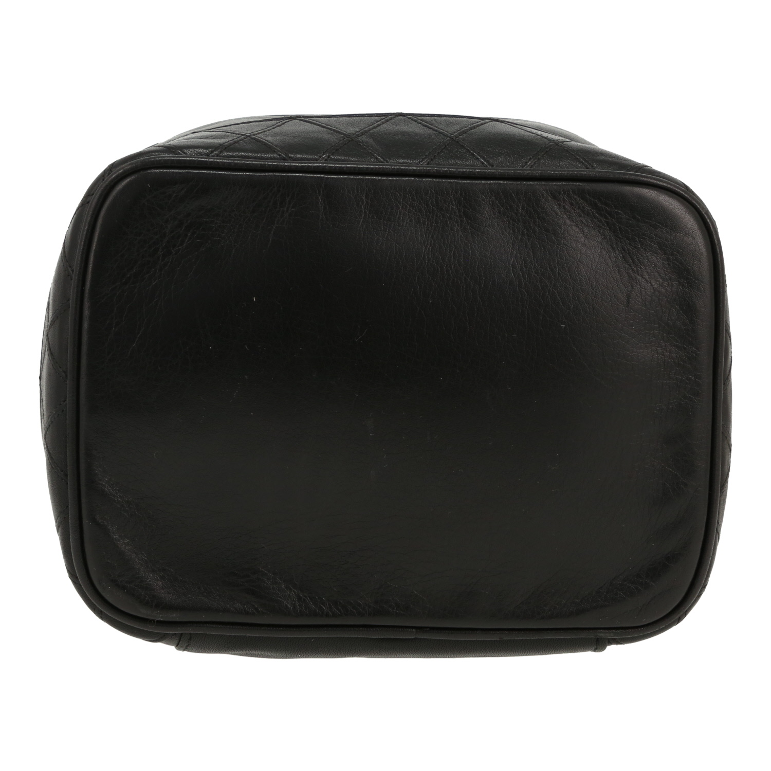 Chanel  Vanity vanity case  in black leather - Detail D1