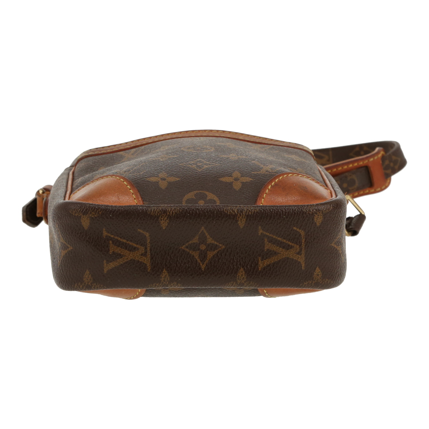 Louis Vuitton  Danube	 shoulder bag  in brown monogram canvas  and natural leather - Detail D1