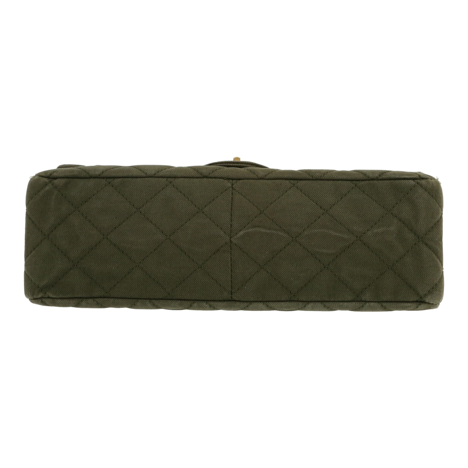 Bolso bandolera Chanel  2.55 en lona denim caqui - Detail D1