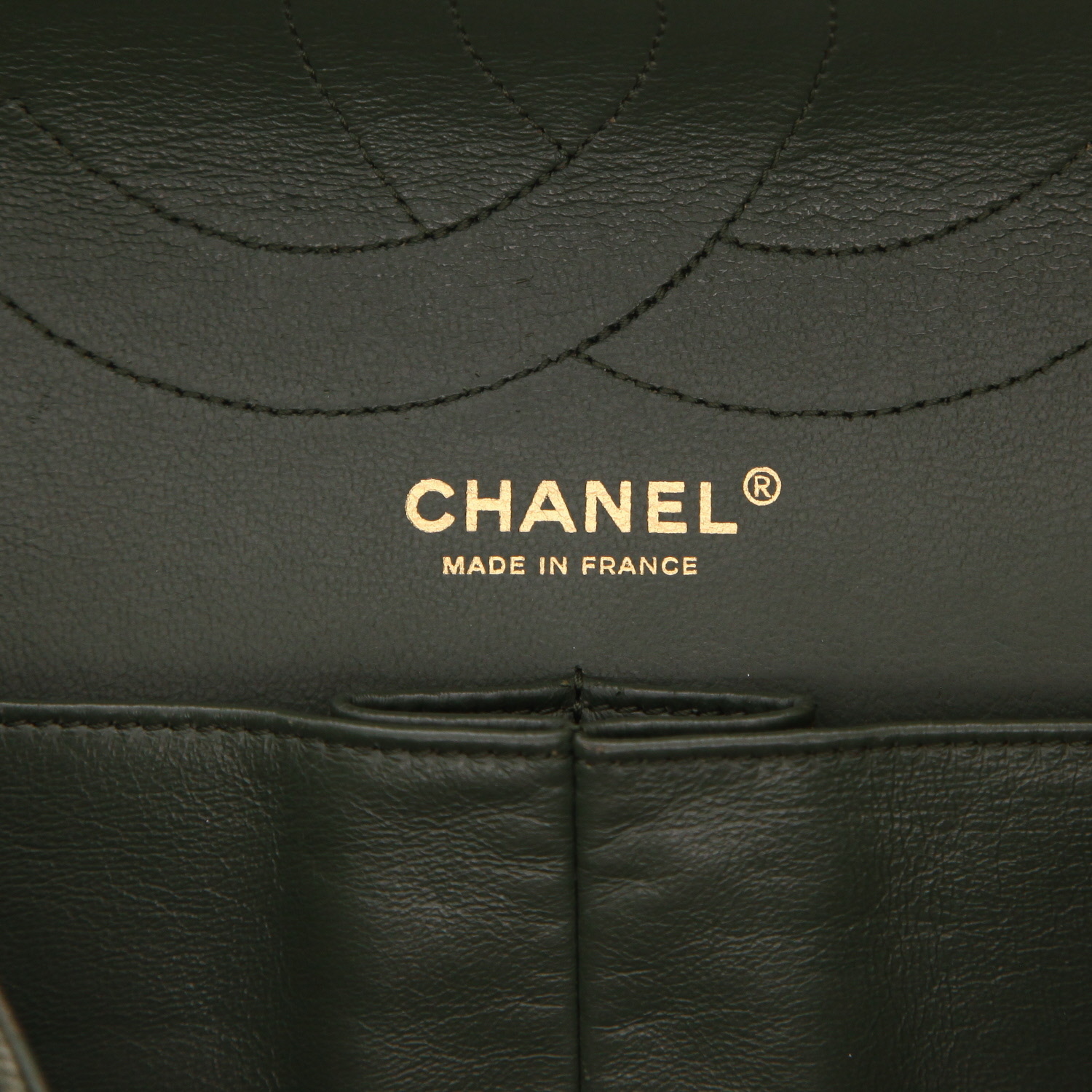 Chanel  2.55 shoulder bag  in khaki denim canvas - Detail D2