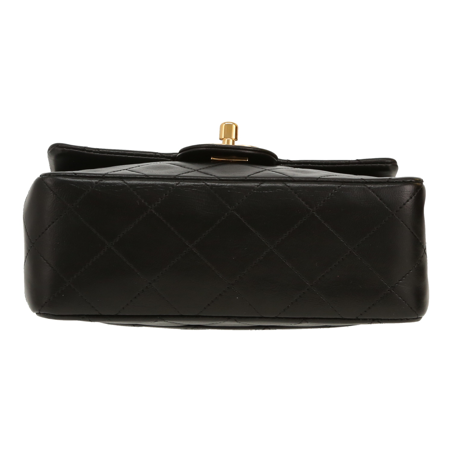 Sac bandoulière Chanel  Timeless Mini Carré en cuir matelassé noir - Detail D1