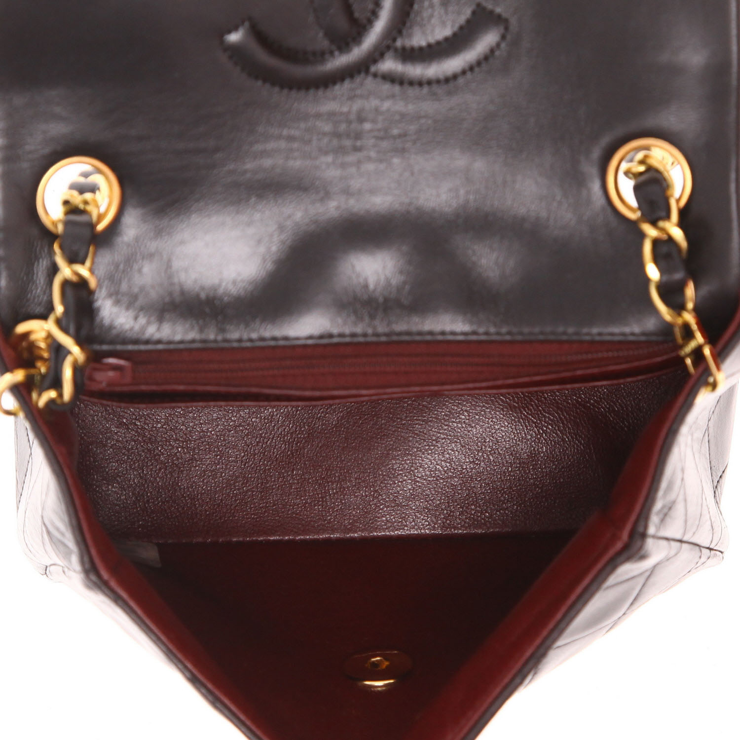 Borsa a tracolla Chanel  Timeless Mini Carré in pelle trapuntata nera - Detail D3