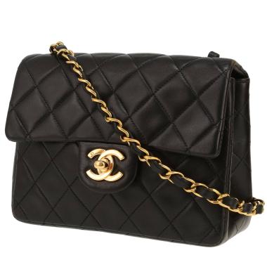 Chanel  Timeless Mini Carré shoulder bag  in black quilted leather