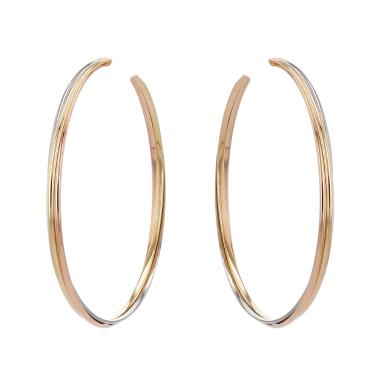 Orecchini a cerchio Cartier Trinity in 3 ori