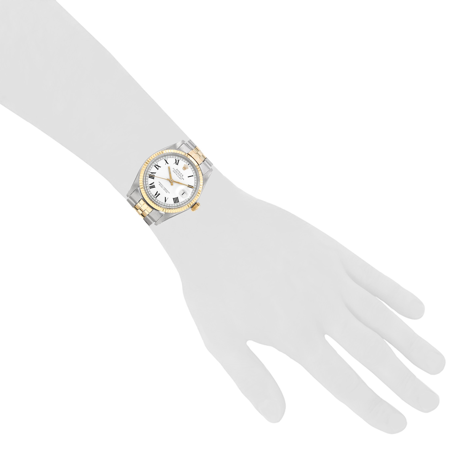 Rolex Datejust  in gold and stainless steel Ref: Rolex - 1601  Circa 1969 - Detail D1