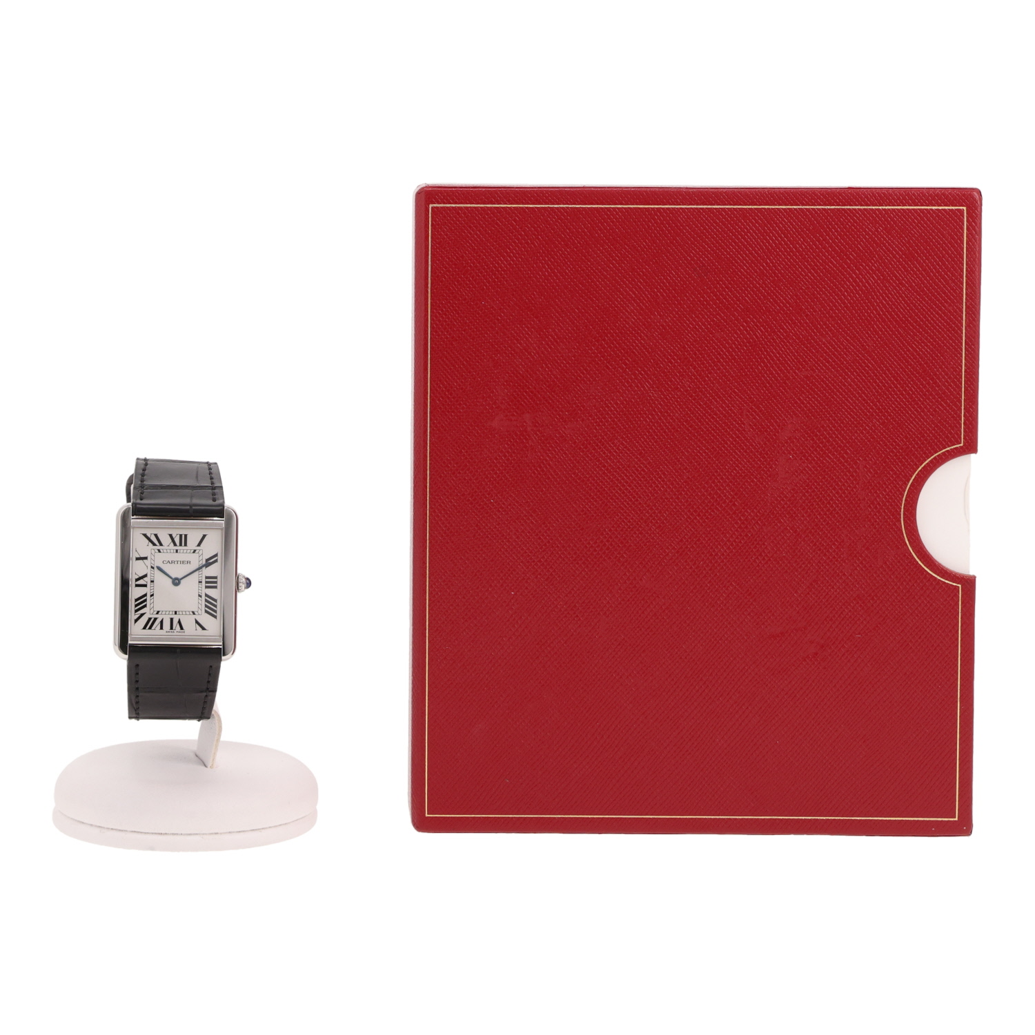 Montre Cartier Tank Solo grand  en acier Ref: Cartier - 2715  Vers 2005