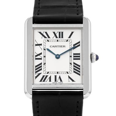 Montre Cartier Tank Solo grand  en acier Ref: Cartier - 2715  Vers 2005